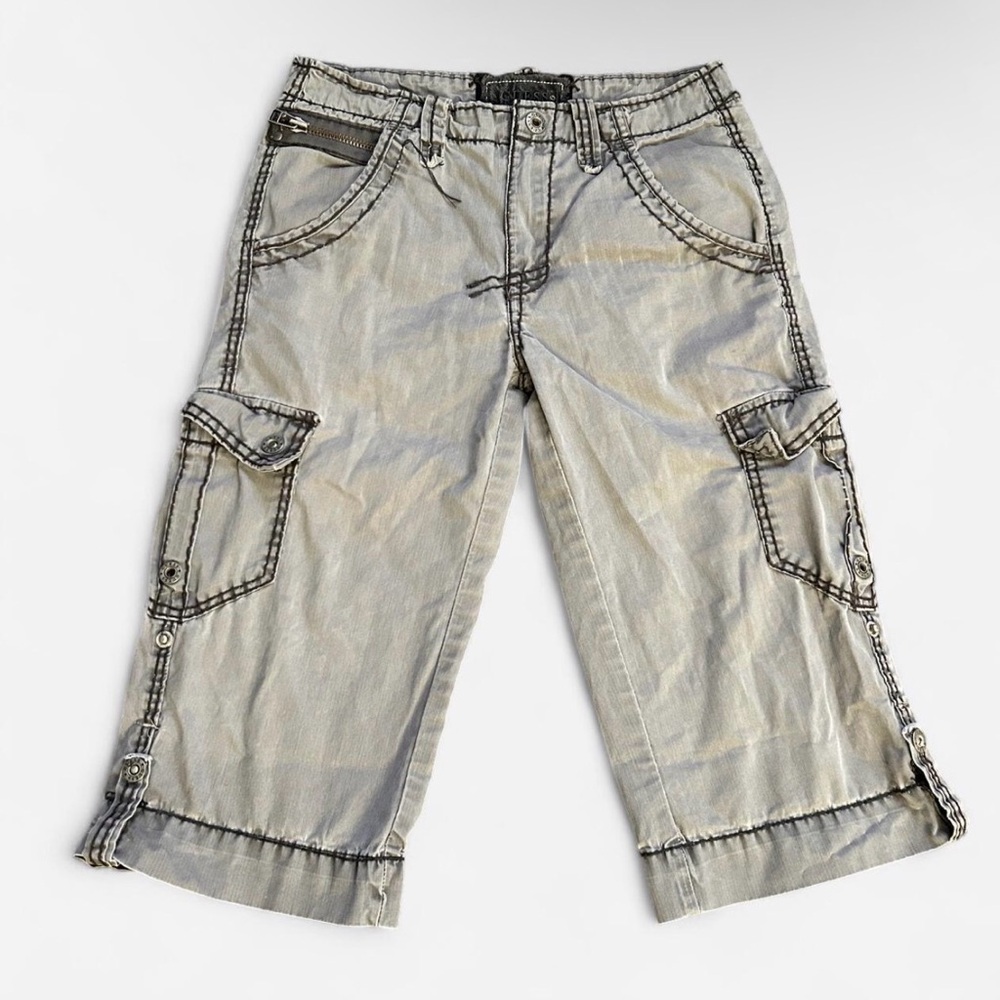 Men's Guess Light Gray Cargo Capris Shorts Size 31 (32x18)